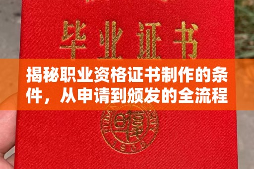汝州揭秘职业资格证书制作的条件，从申请到颁发的全流程解析