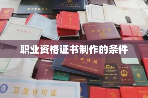 汝州职业资格证书制作的条件