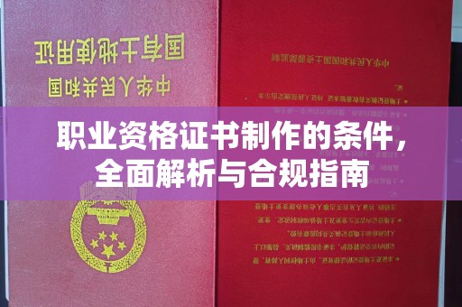 汝州职业资格证书制作的条件，全面解析与合规指南